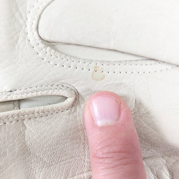 Vintage Gaymode Italy white leather driving gloves size 7 - Picture 6 of 7